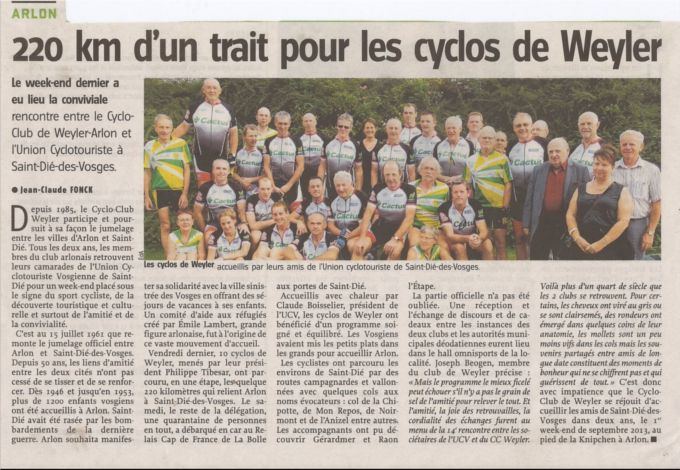 Artcile de l'Avenir du Luxembourg http://www.lavenir.net/
