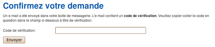 Confirmer la demande