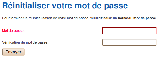 Réinitialiser le mot de passe